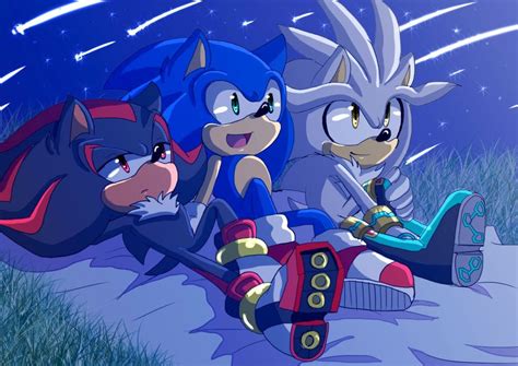 sonic silver and shadow the hedgehogs stars in the night ezra s cool stuff sonic shadow