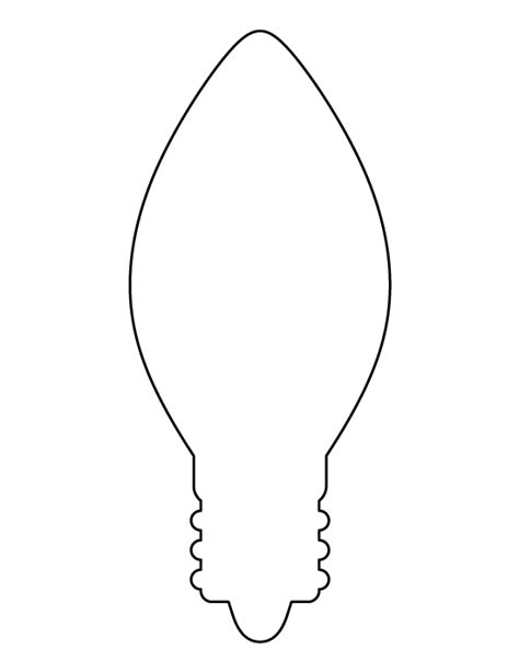 christmas light bulb pattern   printable outline  crafts