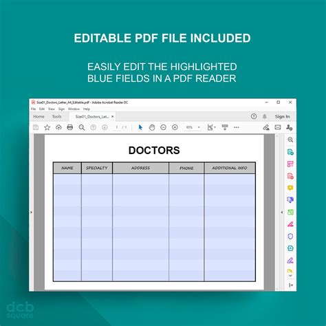 doctors list editable printable etsy