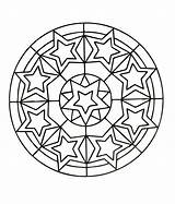 Coloring Stars Pages Mandala Kids sketch template
