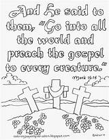 Coloring Pages Mark Gospel 16 Kids Go Preach Bible Colouring Matthew Color Printable Sheets Sunday School Print Kid Great Commission sketch template