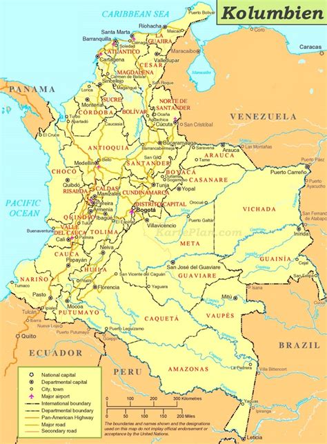 strassenkarte kolumbien