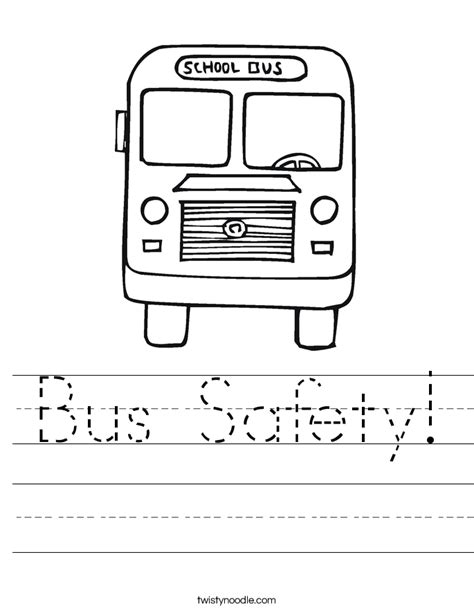 bus safety worksheet twisty noodle