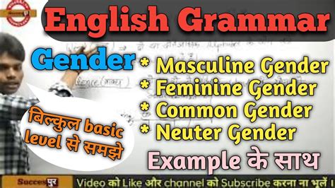 The Noun Gender English Grammar Gender English Grammar Gender In