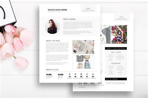 media kit template 2 page stationery templates ~ creative market
