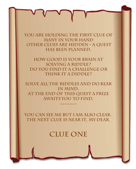 traditional riddle treasure hunt clues printable hidden gifts reveal