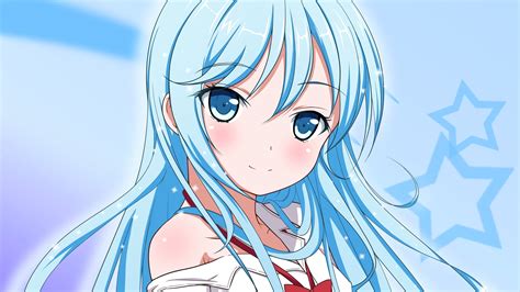 blaues haar anime mädchen sterne 2560x1600 hd hintergrundbilder hd bild