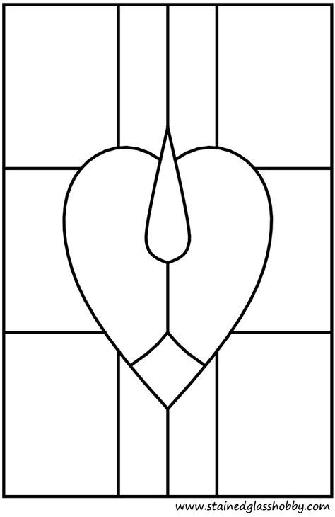 stained glass heart shape window pattern outline faux stained glass