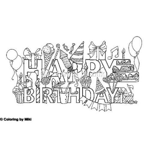 happy birthday coloring page  happy birthday coloring pages
