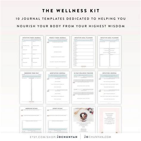 wellness kit wellness journal intuitive wellness journal etsy