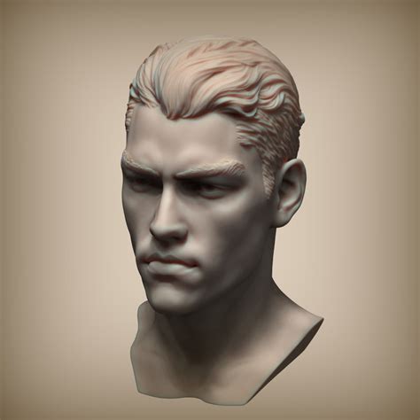 3d Zbrush Mans Head