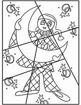 Puzzle Carnival Worksheets Preschool Coloring Harlequin Pages sketch template