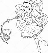 Tooth Fairy Coloring Stock Illustration Vector Pages Clipart Conjurer Turns Into Depositphotos Illustrations sketch template