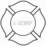 Cross Maltese Fire Department Coloring Firefighter Vector Stock Similar sketch template