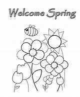 Spring Coloring Pages Welcome Print Color Kids Printable Getdrawings Getcolorings Choose Board sketch template