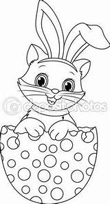 Coloring Easter Pages Cat Colouring Bunny Sheets sketch template