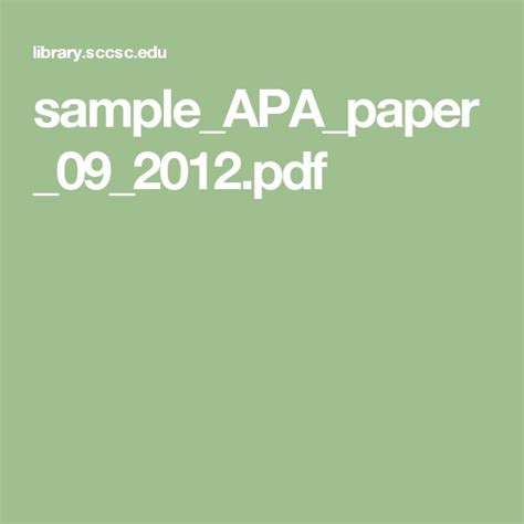 sampleapapaperpdf paper  writing