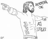 Aj Styles Coloring Pages Wwe Trending Days Last sketch template