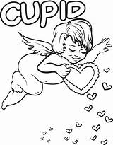 Cupid Coloring Pages Printable Valentine Getcolorings Color Kids Print Click Get sketch template