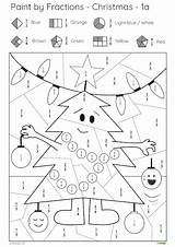 Christmas Fractions Paint Tree Worksheet Worksheets 1a Pdf sketch template