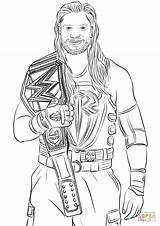 Roman Reigns Coloring Pages Wwe Rollins Seth Printable Color Clipartlook Click Clipart Template Clip Categories sketch template