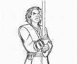 Skywalker Anakin Kolorowanki Turns sketch template