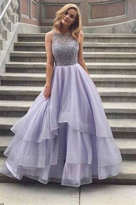 cute lavender lace organza prom dress formal dress prom dresses for teens lilac prom dresses