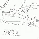 Mewarnai Kapal Colorir Medios Barco Selam Barcos Transporte Melukis Buku Paud sketch template
