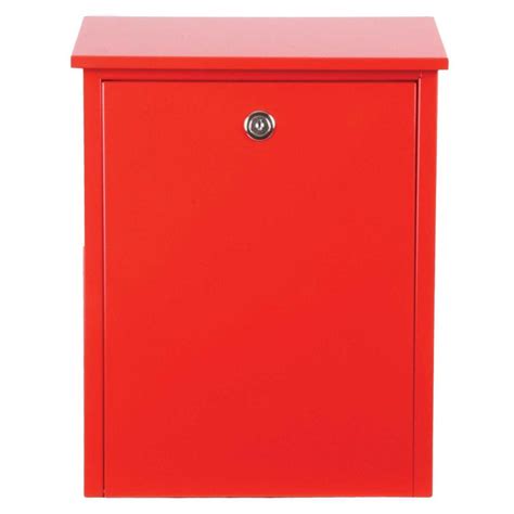 qualarc red wall mount locking mailbox alx    home depot