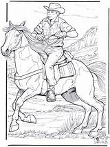 Cowboy Coloring Pages Horse Adult Printable Kids Colouring Horses Sheets Print Color West Old Cowboys Western Para Books Fargelegg Colorir sketch template
