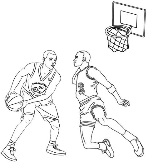 stephen curry coloring page  baskeball mitraland
