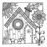 Coloring Cottage Pages House Adult Drawings Colouring Sheets Color Doodle Coloriage Books Book Para Zentangle Scenic Printable Patterns Doodles Harry sketch template