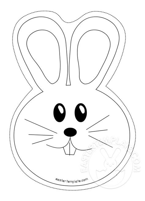 bunny rabbit face coloring page easter template