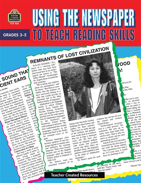 newspaper  teach reading skills tcr teacher created