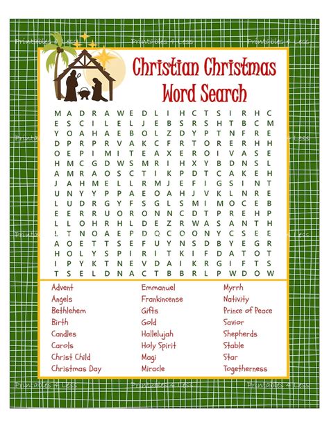 christmas word search printable christmas word find etsy