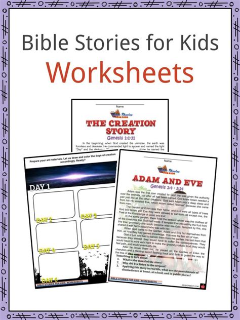 bible stories  kids facts worksheets values   stories