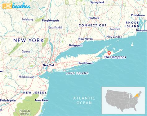 map   hamptons  york  beaches