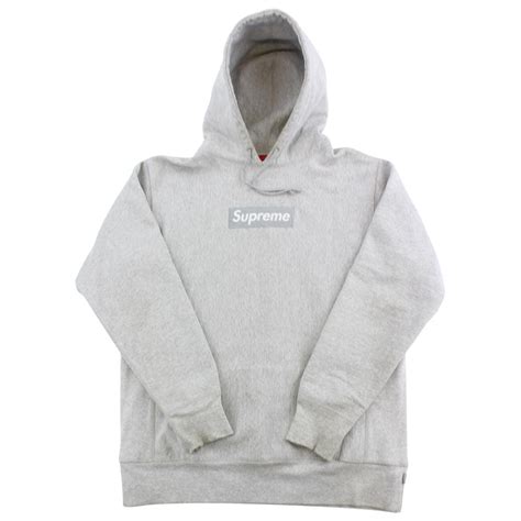 supreme grey  grey box logo hoodie sarugeneral