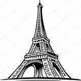 Eiffel Tower Drawing Paris Vector France Drawn Hand Getdrawings sketch template