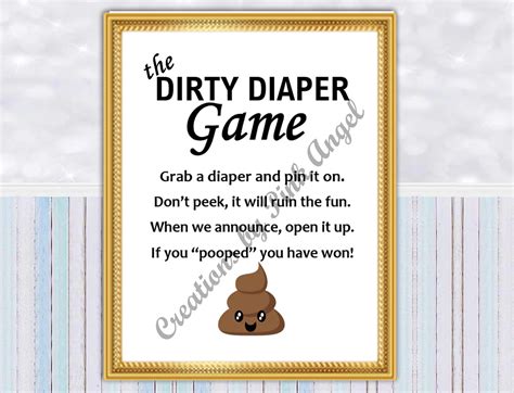 printable dirty diaper game template