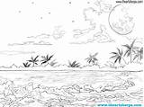 Sky Night Landscape Painting Beach Traceable Acrylic Sherpa Templates Coloring Pages Waves Trace Tutorials Janine Donated Tutorial Collection sketch template