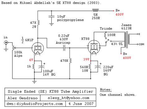 single ended tube amp schematic