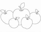 Manzanas Colorare Disegni Mela Cinco Manzana Maca Apple Mele Animadas Supercoloring Cinque Bunch Categorías sketch template