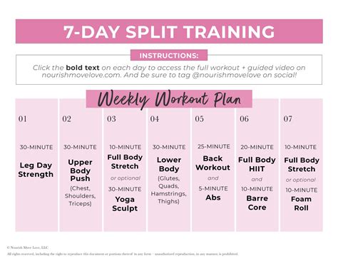 weekly workout plan