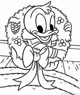 Disney Christmas Coloring Pages Donalds Nephew sketch template