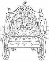 Carriage Coloring Cinderella Princess Prince Disney Pages sketch template