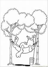 Coloring Pages Hammock Getcolorings Lazy Garfield sketch template