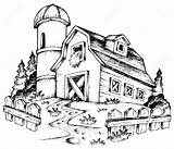 Farm Drawing Barn Old Clipart Farmhouse Theme Vector Illustration Getdrawings Stock Scene Silo Landscape Clipground Clairev Depositphotos Webstockreview sketch template