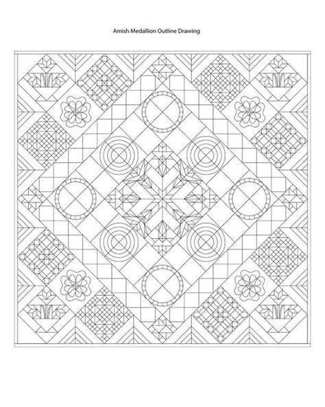 amish medallion outline drawing craftsy  motion quilting