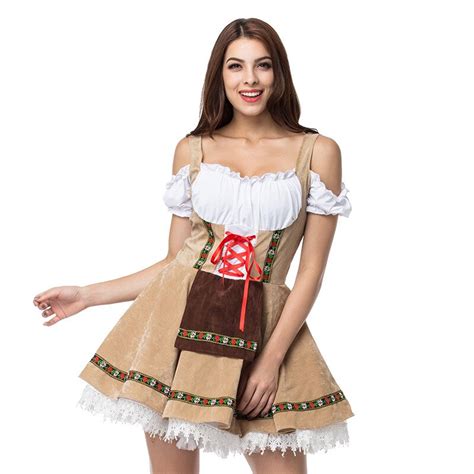 Plus Size S 4xl 5xl Maid Cosplay German Beer Girl Costume Dirndl